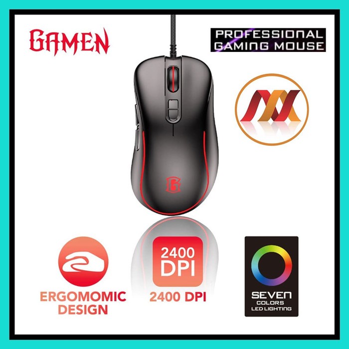 NA - Mouse Gaming GAMEN Wired RGB Effect Optical Mouse 2400 DPI M1000