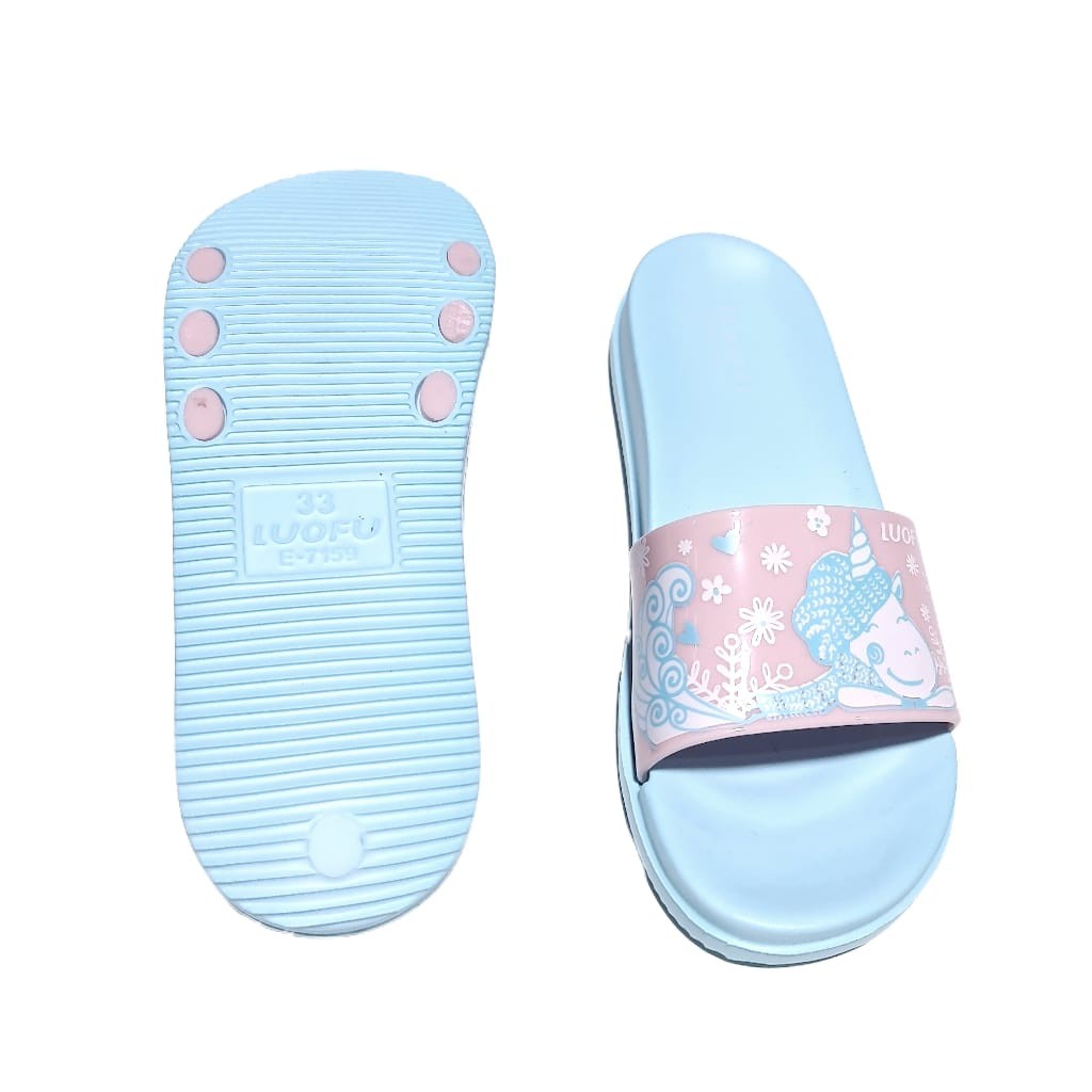 LUOFU ORIGINAL jelly sandal karet empuk murah anak cewek import sendal selop E7159B11