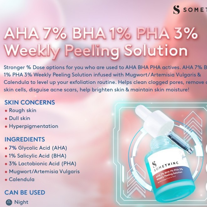 SOMETHINC AHA 7% BHA 1% PHA 3% Weekly Peeling Solution 20ml