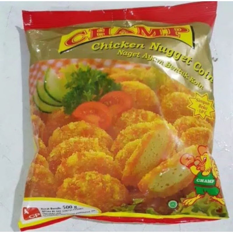 

champ chiken nugget coin 500gr (nugget ayam bentuk coin)