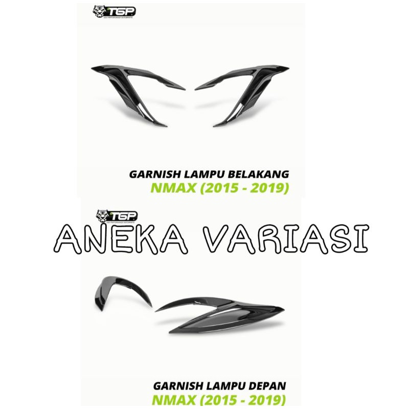 TGP Garnish Lampu Depan-Belakang Yamaha Nmax Lama Tahun 2015-2019  - Black Chrome