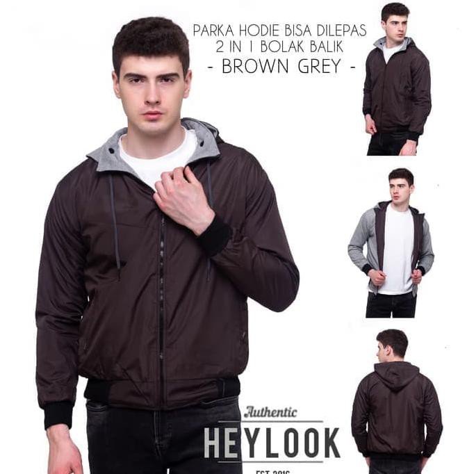 Jpumb624- Jaket Pria Parasut Big Size Terbaru Jaket Casual Dewasa Keren Murah - Dc Maron Black, L