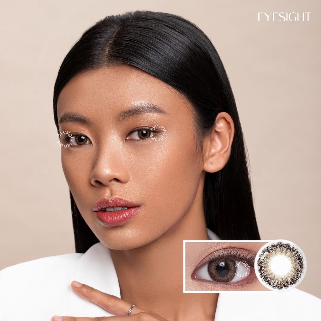 EYESIGHT LENSES Softlens Bloominc Daisy Brown | Softlens Korea Premium 14.2mm Warna Cokelat Semi Natural, Cocok Untuk Daily atau Party, Bisa Normal Dan Minus (2pcs/sepasang)