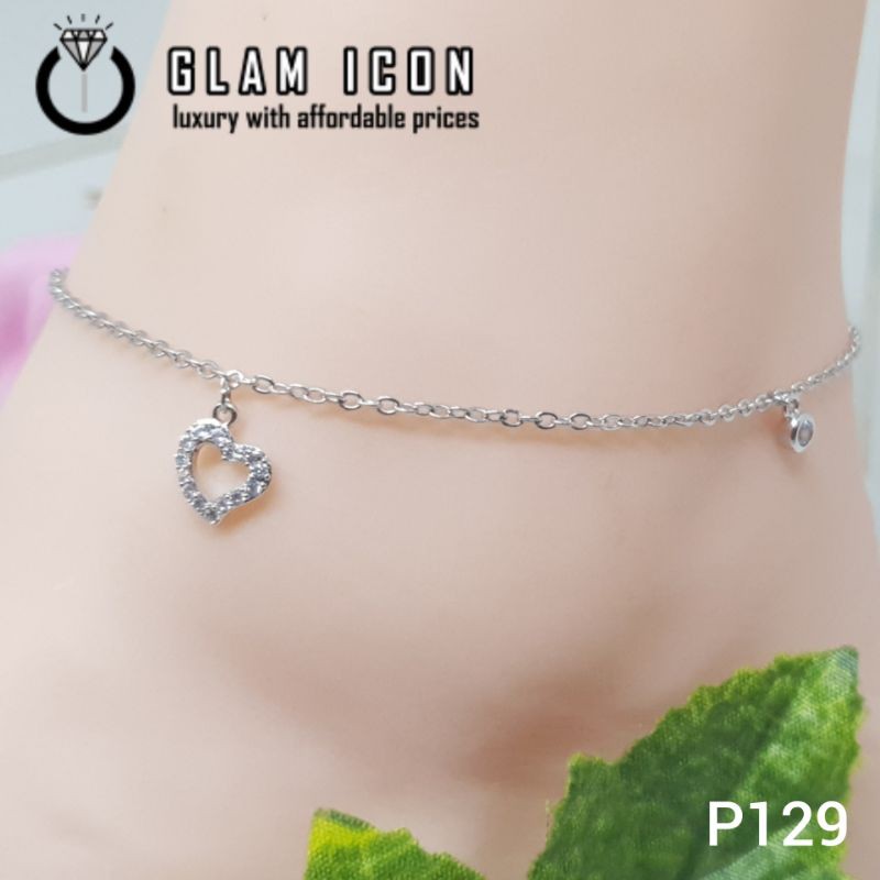 Gelang Kaki SL Rantai Jurai Love mata G0630 GKS