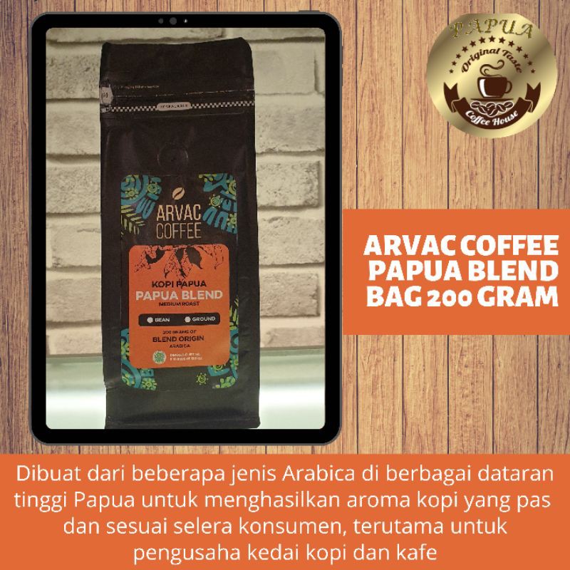 

Kopi Papua Arvac Coffee Papua Blend Bag 200 gram