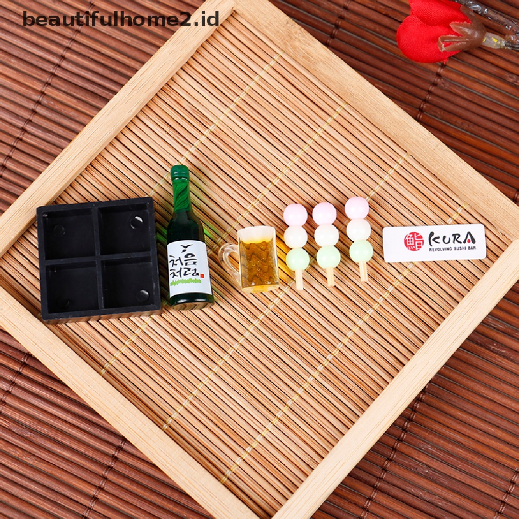 (Beautifulhome2.Id) 1 Set Mainan Miniatur Sushi Jepang Untuk Aksesoris Rumah Boneka
