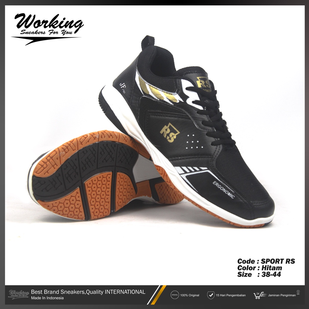 Sepatu Pria Sport RS Sepatu Badminton Sepatu Olahraga Indoor Outdoor Pria Original