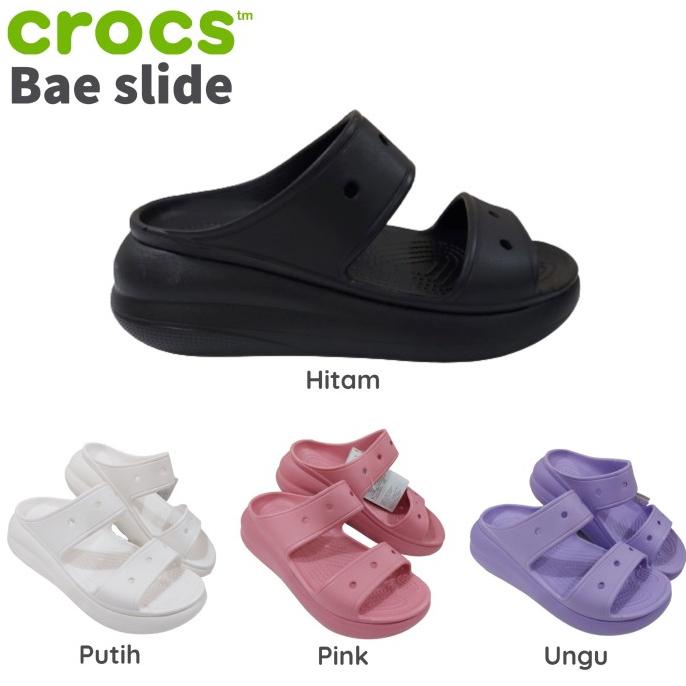 Crocs / Crocs Bae Slide/ Crocs Wedges / Crocs Wanita /Crocs Hak Tinggi BERKAH
