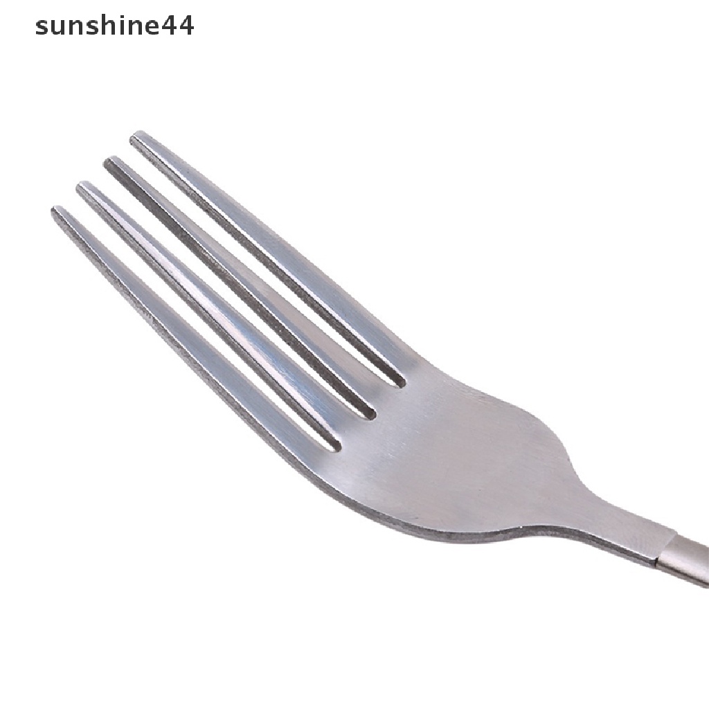 Sunshine Garpu Buah / Dessert Teleskopik Bahan Stainless Steel Warna Silver