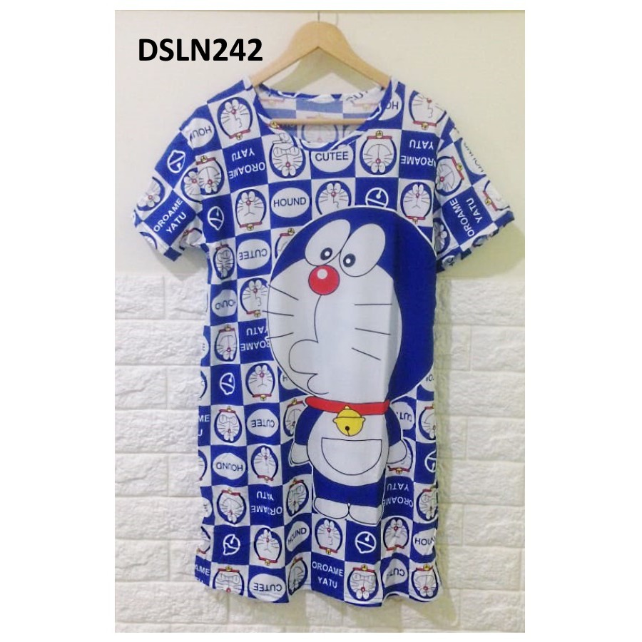 Daster Karakter Doraemon Biru Muda