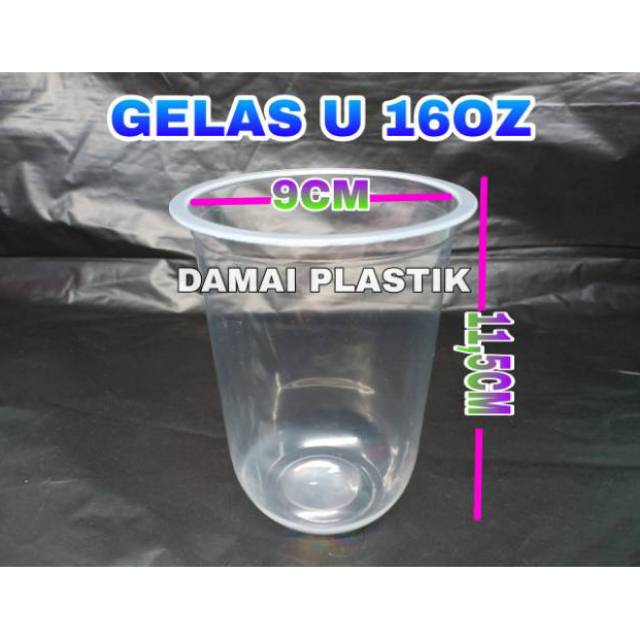 GELAS OVAL U 16OZ CUP OVAL U 16 OZ BULAT PLASTIK TEBAL 7GRAM