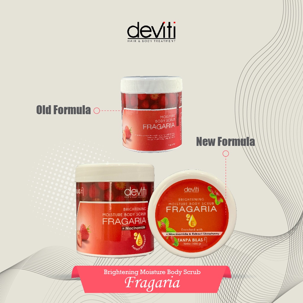 Deviti Refill 1Kg Moisture Body Scrub Fragaria Mencerahkan Kulit