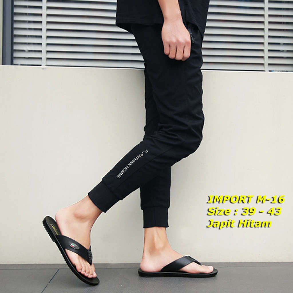 Sandal Jepit Pria Kasual Kulit Import Original 100% CLASSIC Premium