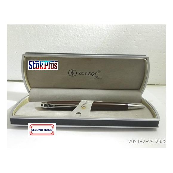 BALPEN PEN PULPEN SZ. LEQI BROWN SILVER SECOND HAND LIKE NEW PARIS PLUS 2 INK REFILL