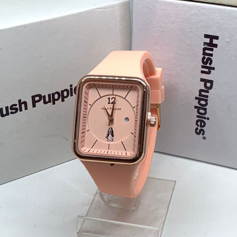 Jam Tangan Wanita Hush Puppies fashion strap Rubber warna Tanggal Aktif