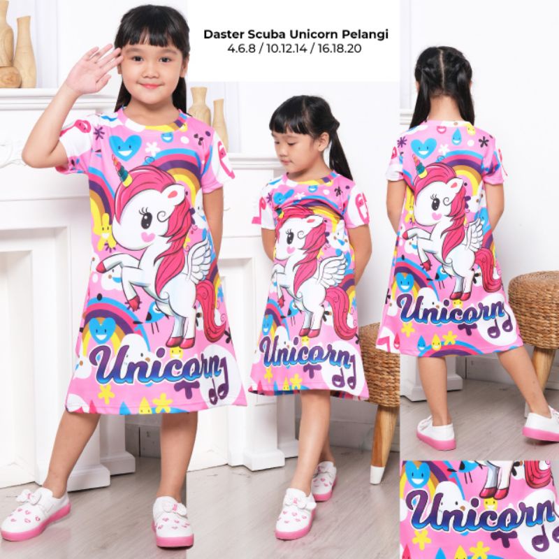 Dress anak / Daster anak scuba 2th sampai 10th