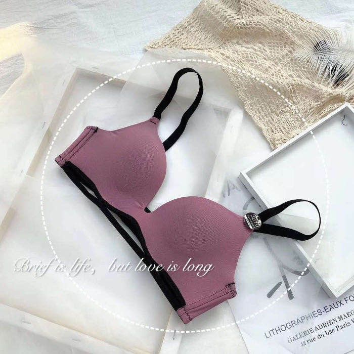 [ LINGERIE MASTER ] - (B-37) BRA WANITA TANPA KAWAT BAHAN RENDA IMPORT BH SOFT PUSH UP LEMBUT-B-37 Maroon