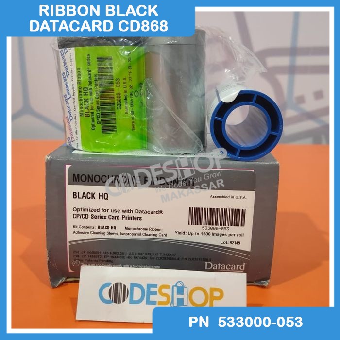 RIBBON BLACK DATACARD CD168 - CD 168 - SD260 TERBARU | CD868 PN 533000-053 - 1500 print sisi