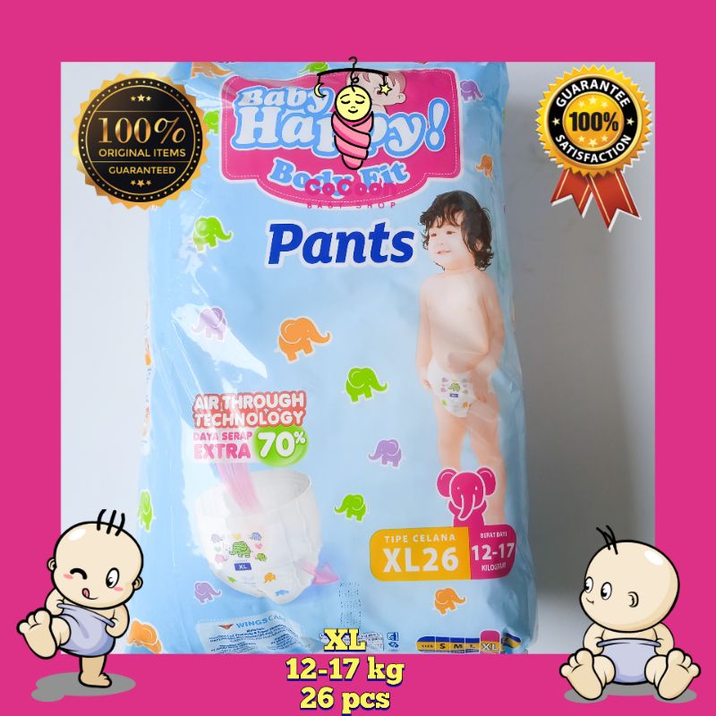 Popok Bayi Baby Happy Pants XL26 XL 26 Tipe Celana