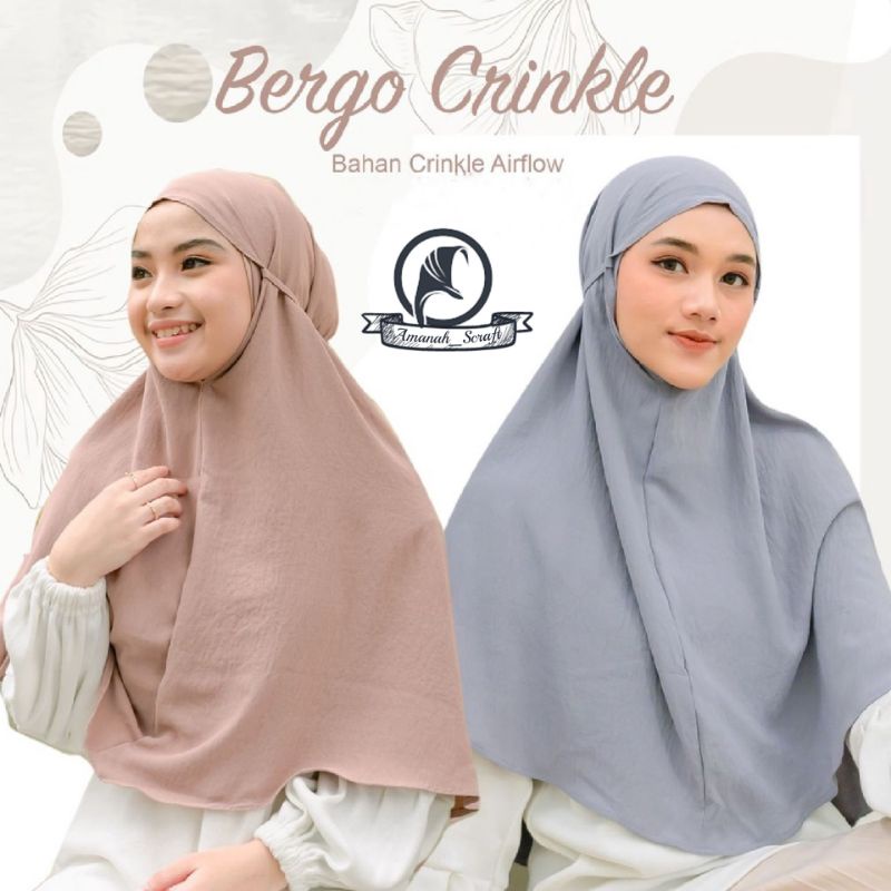 Bergo Maryam Crincle Airflow (SIZE L) Premium | Jilbab  Crinckle Airflow | Hijab Crincle Airflow Pre