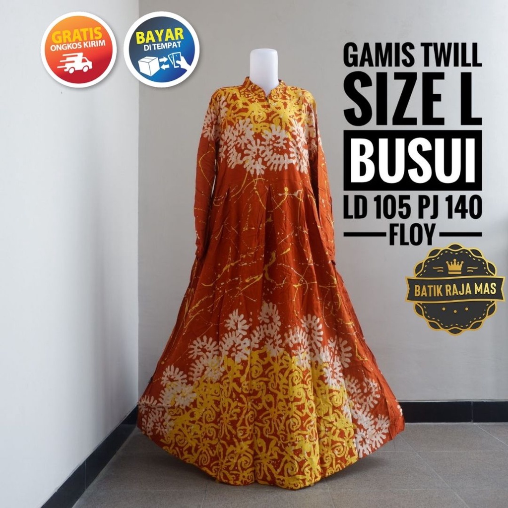 Gamis Dress Wanita Dewasa Ibu Ibu Kekinian Twill Ori Pekalongan Busui Friendly Resleting Depan Motif