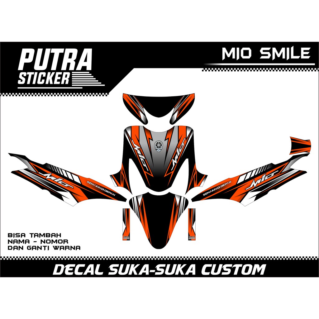 Decal Sticker Yamaha MIO smile custom full body, Mio smile