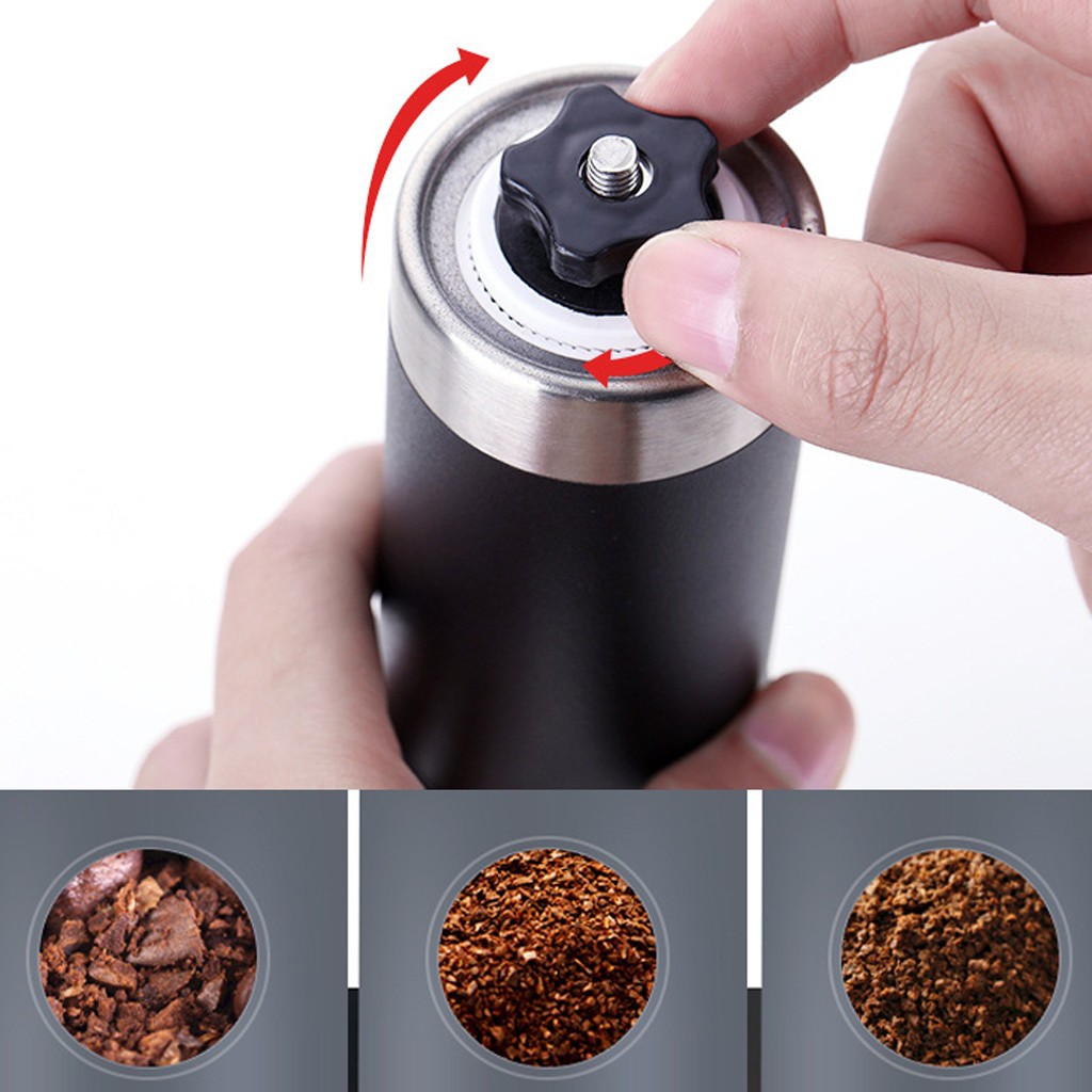 Alat Penggiling Kopi Manual Coffee Bean Grinder - Black