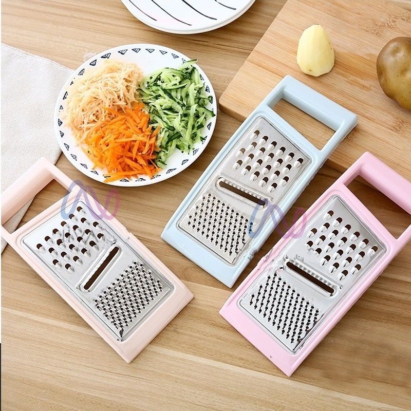 Parutan Keju Besar 3 in 1 Parutan Dapur Multifungsi 4 in 1 Stainless Steel / Parutan Buah Sayur Keju