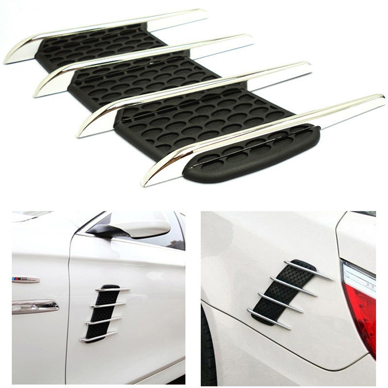 [X333] 2 Pcs Side Vent Air Flow Side Vent Stiker Sirip Body Samping Mobil Universal