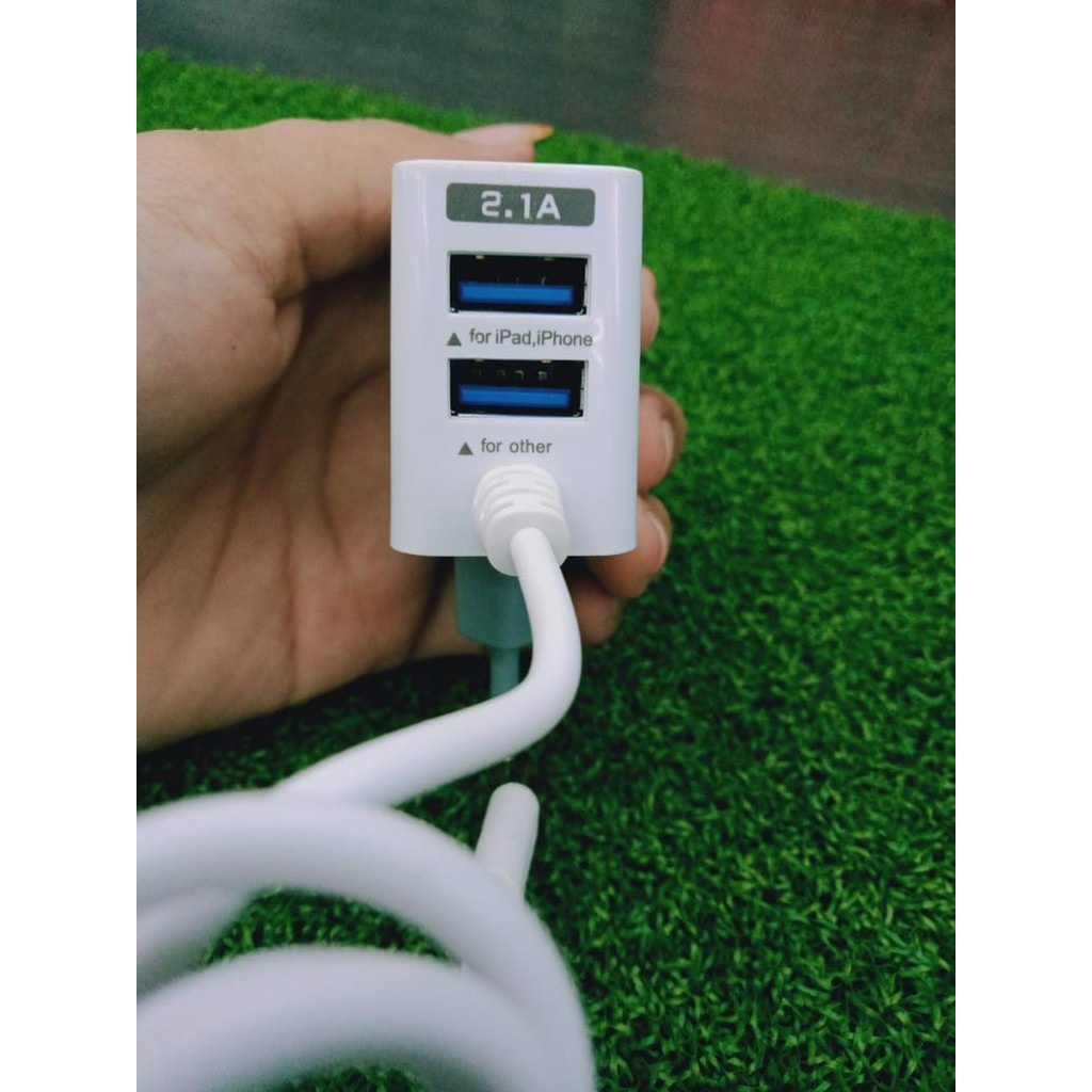 Charger Hp Ocean Blue OB-A6 Dual Port USB Type C 2.0A Fast Charging Aksesoris Hadnphone GALLERYONE gallery one