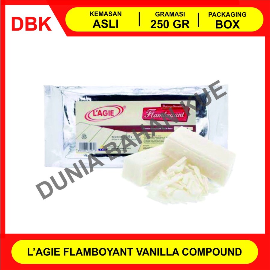 

LAGIE FLAMBOYANT VANILLA PUTIH 250 GR / COKLAT BATANG COMPOUND