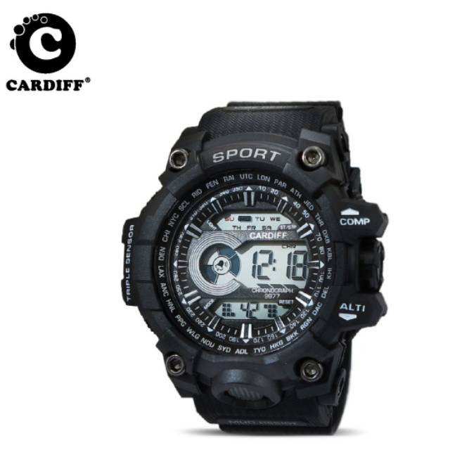 Jam Tangan CARDIFF LCD C 9977 Black