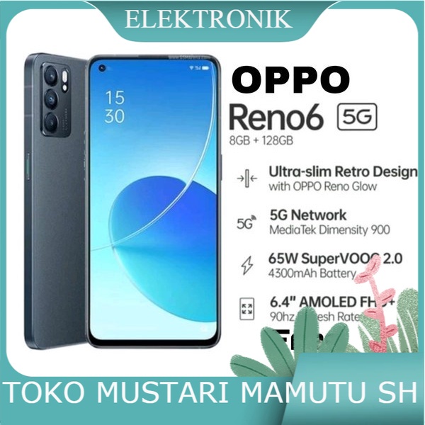 Oppo Reno 6 5G 8GB-128GB Garansi Resmi