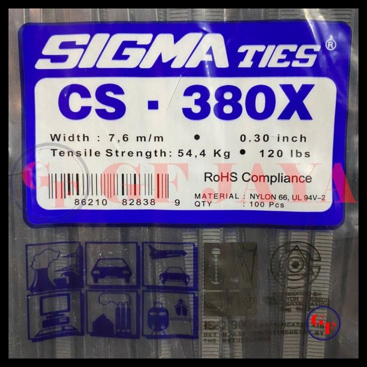 

BEST SELLER !!! KABEL TIES / TIS SIGMA CS 380 X / 38CM / 38 CM HITAM / PUTIH CS380X TERLARIS