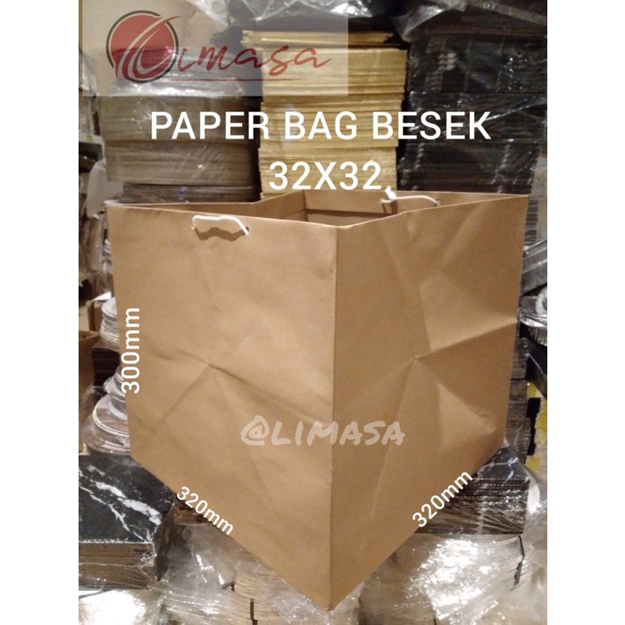 

✨ BISA COD ✨ PAPER BAG BESEK/BOX UKURAN 32X32 ISI 12PCS