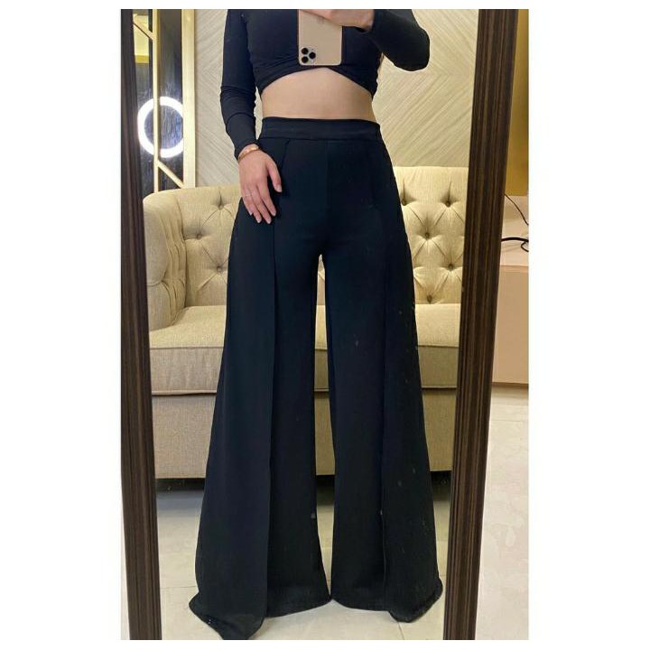 [VM] - CELANA SCUBA KOMBINASI SIFON / Celana Kulot HW Fashion wanita _ Mydress_collection 551#