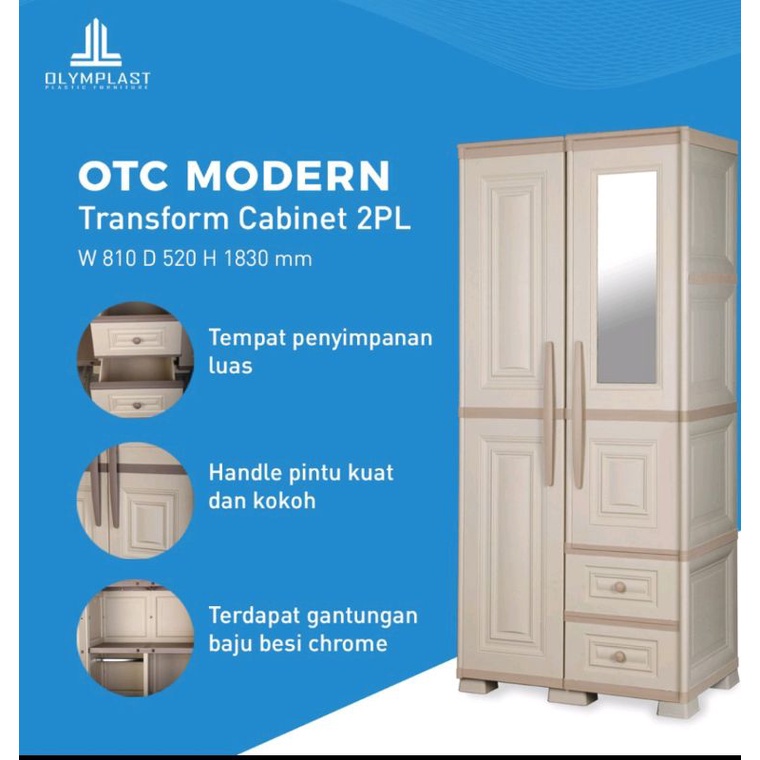 Olymplast OTC modern lemari 2 pintu lemari pakaian