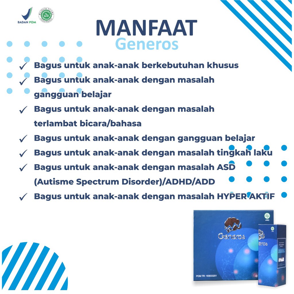 Paket Anak Pintar &amp; Cerdas - 5 Box Generos Multivitamin Speech Delay &amp; Konsentrasi Anak Lancarkan Peredaran Darah Tingkatkan Nafsu Makan