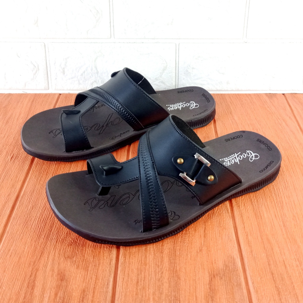 Sandal Pria Coopers F58 Selop Jempol Sol Lentur Size 38-42 Krem Coklat