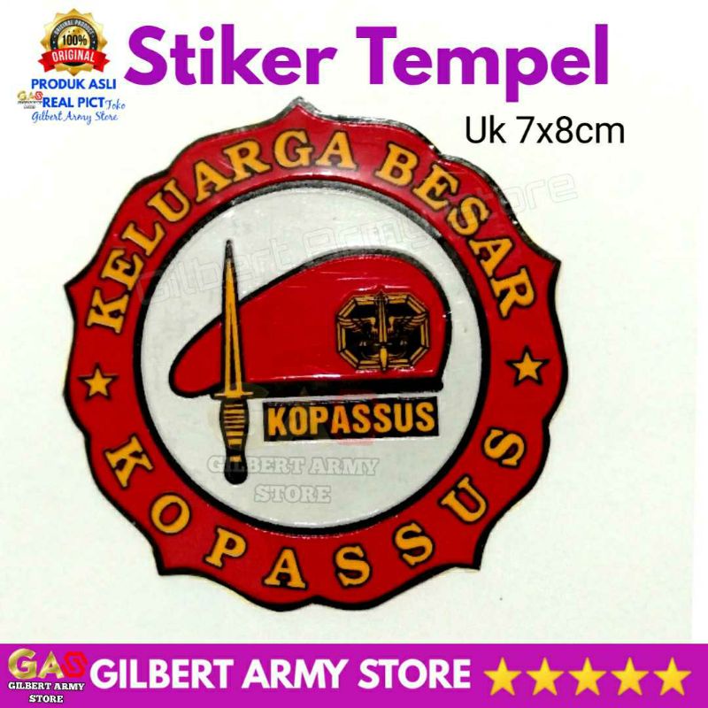 GILBERT ARMY STORE Grosir Stiker tempel Logo Kopasus Polisi Militer Tni Ad Kopaska Perbakin Un Libanon airborne Akmil Brimob Siliwangi  Kostrad Infanteri motor Mobil