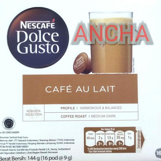 

Nescafe Dolce Gusto Capsule Cafe AU LAIT