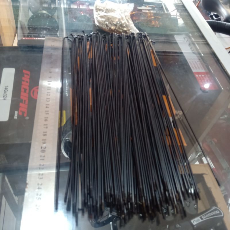 spoke ruji hitam 14Gx187 mm velg/rims 20 inch-22 inch sepeda  lipat