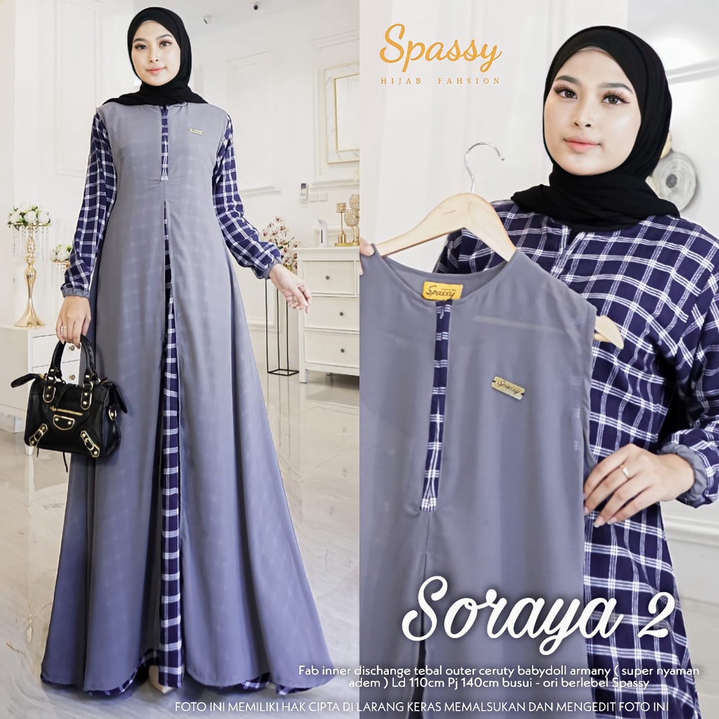 GAMIS MUSLIM SORAYA MAXY #2 ORIGINAL BY SPASY CERUTY BABYDOLL ARMAMNY LD 110 BUSUI FRIENDLY