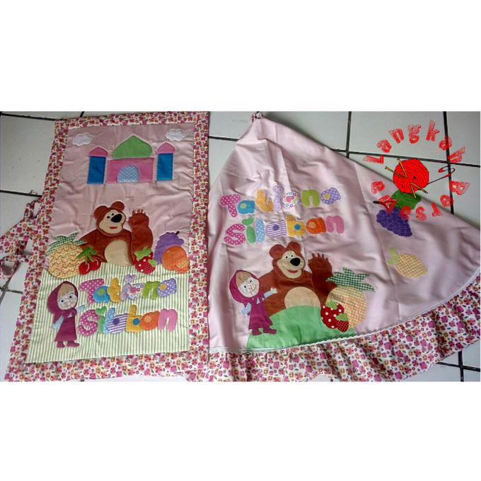 PRODUK TERBARU SET MUKENA SAJADAH ANAK NAMA SULAM KARAKTER MOTIF 2-4 TAHUN - UNGU KEKINIAN MURAH