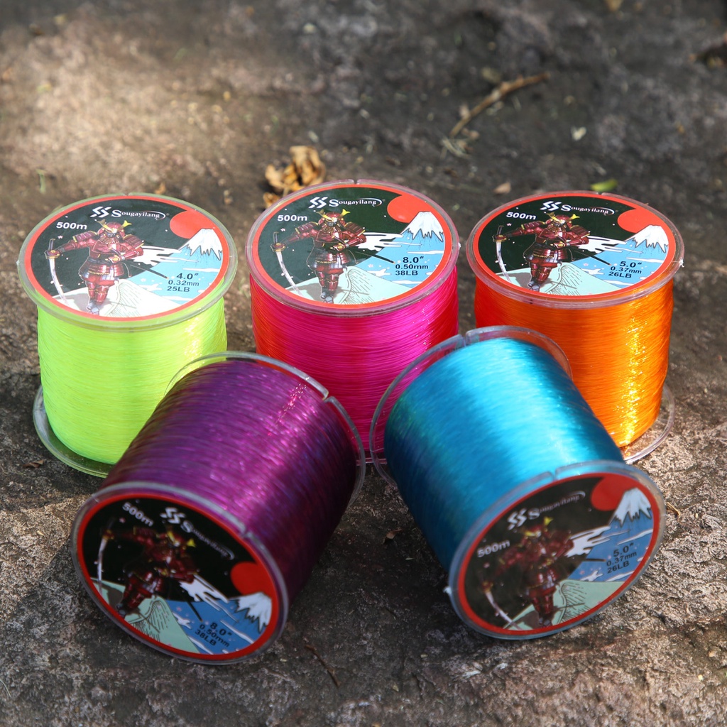 Tali Pancing Nilon SUPER KUAT 500M 7-38LB 0.14-0.5mm Drag Power Multifilament Halus Pancing Jepang Bahan Pancing Super tahan aus untuk Memancing Ikan Mas Baik untuk Memancing di Perahu