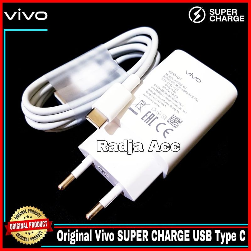 Charger Vivo Y21A Y21T Y33T ORIGINAL 100% Fast Charging Type C 18 Watt