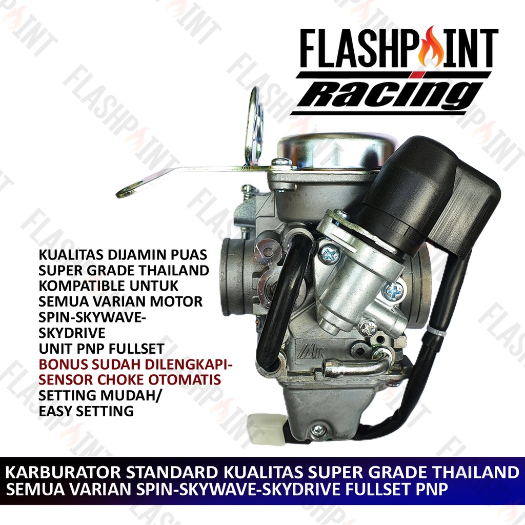 (BISA COD) KARBURATOR MIKUNI SPIN SKYWAVE SKYDRIVE SKY WAVE SKY DRIVE FULLSET PNP SENSOR AUTO CHOKE STANDARD KUALITAS THAILAND SUPER GRADE A STANDAR THAILAND KALBURATOR KARBULATOR CARBU CARBURETOR KARBU