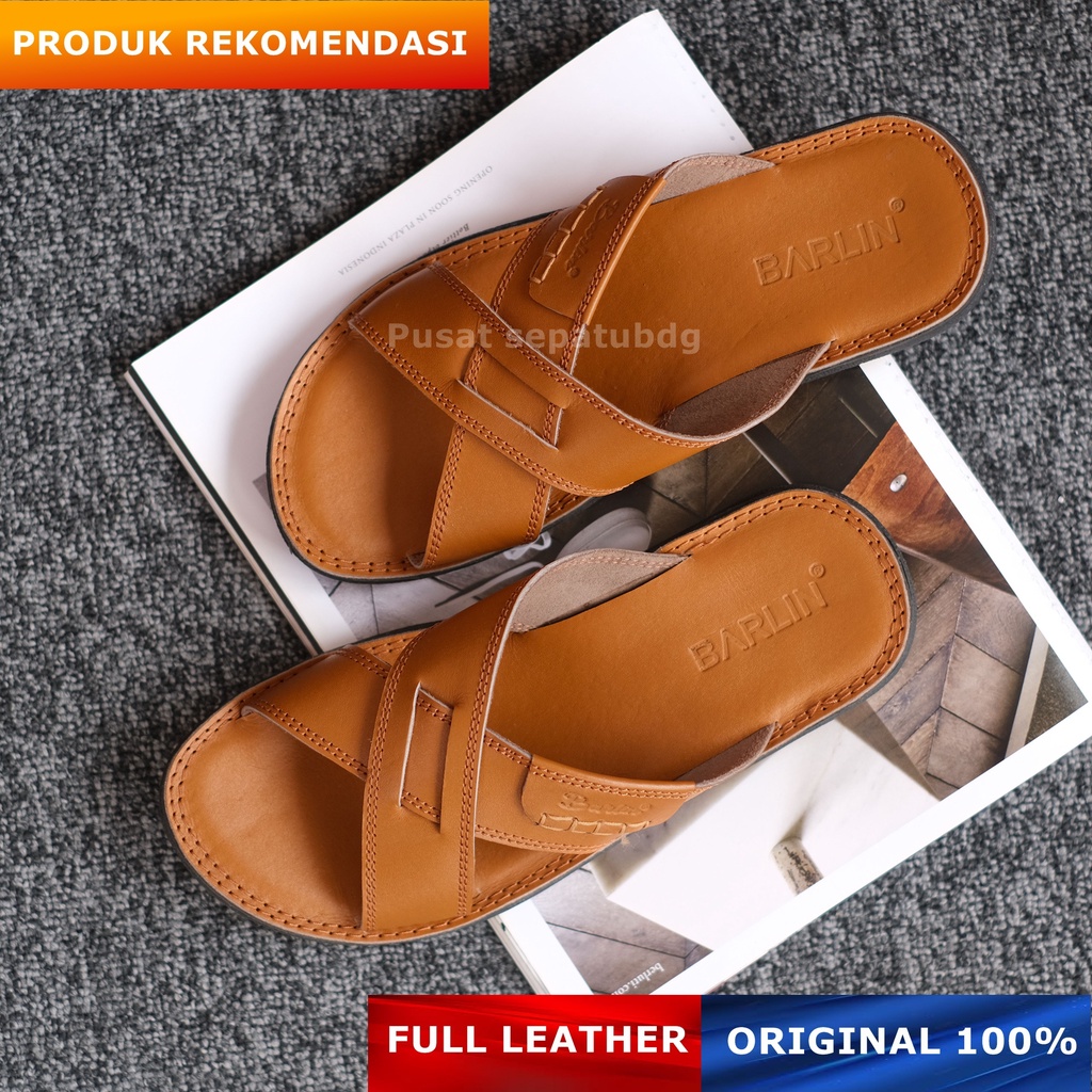 Sandal Kulit Pria Original Distro Kasual - Sendal Pria Full Kulit Distro Kekinian