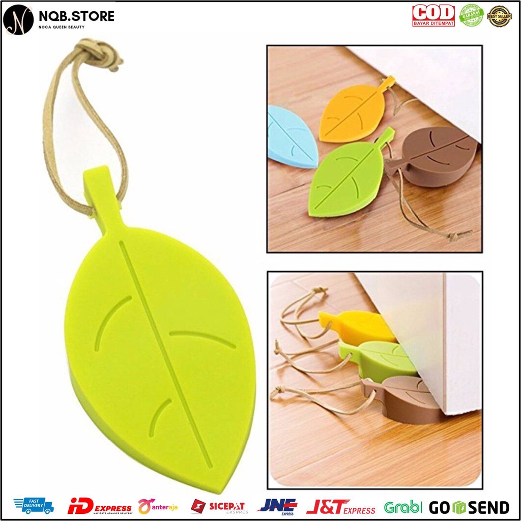NQB - Penahan Pintu Bentuk Daun - GANJALAN Alat Pengganjal Bawah Pintu Karet Ganjalan Silikon Leaf R