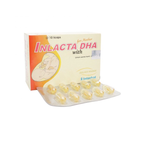 INLACTA DHA 10 Tablet - Suplemen Ibu Hamil dan Menyusui DHA EPA , Vitamin E , Fish Oil Minyak Ikan